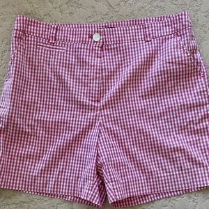 Jones New York Pink Checkered High Waist Shorts